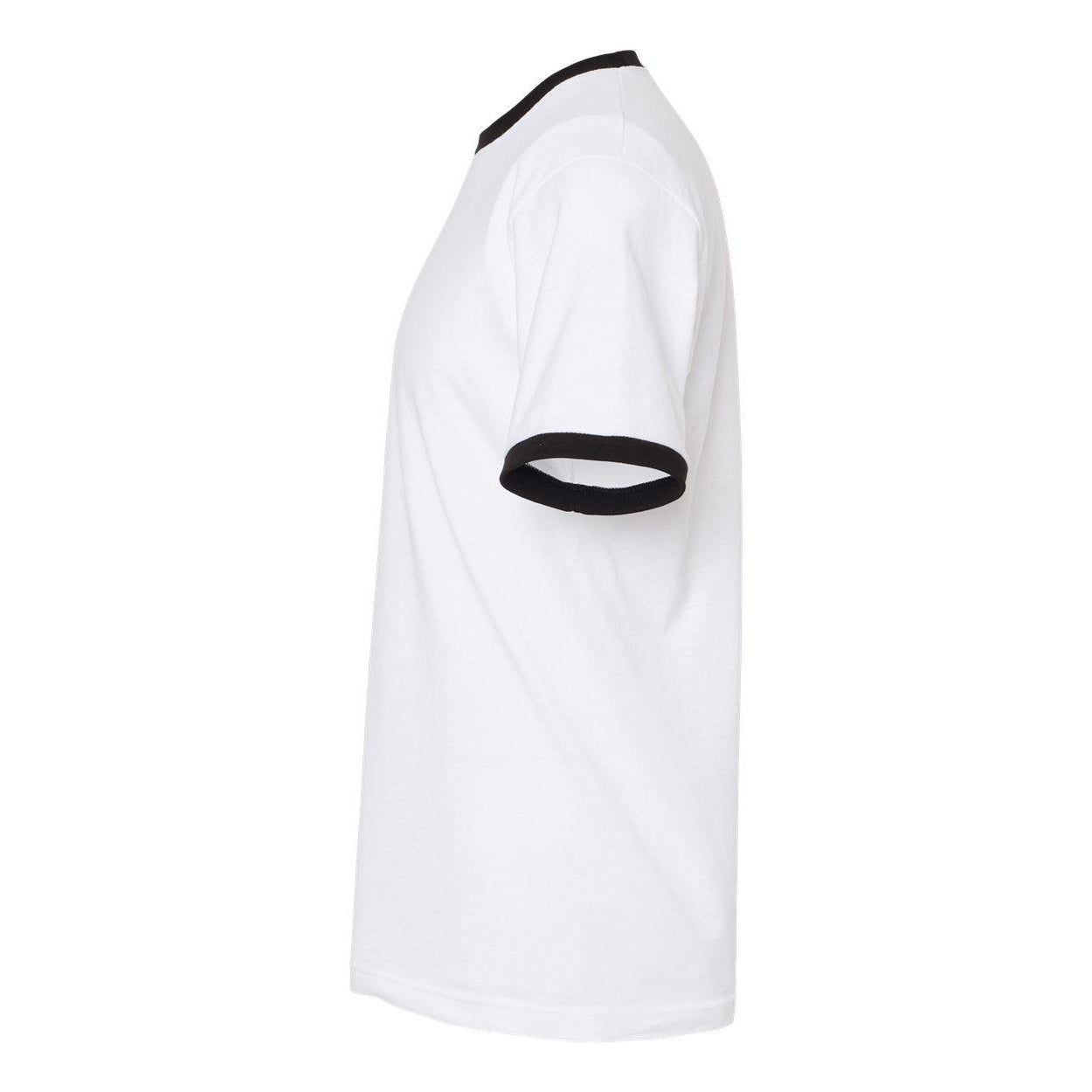 White- Black - Side - Tultex Unisex Fine Jersey Ringer T-Shirt