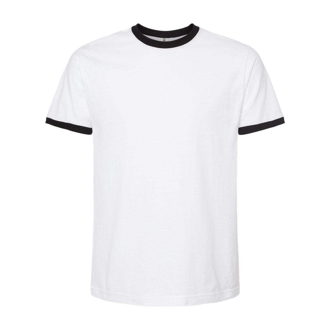 White- Black - Front - Tultex Unisex Fine Jersey Ringer T-Shirt