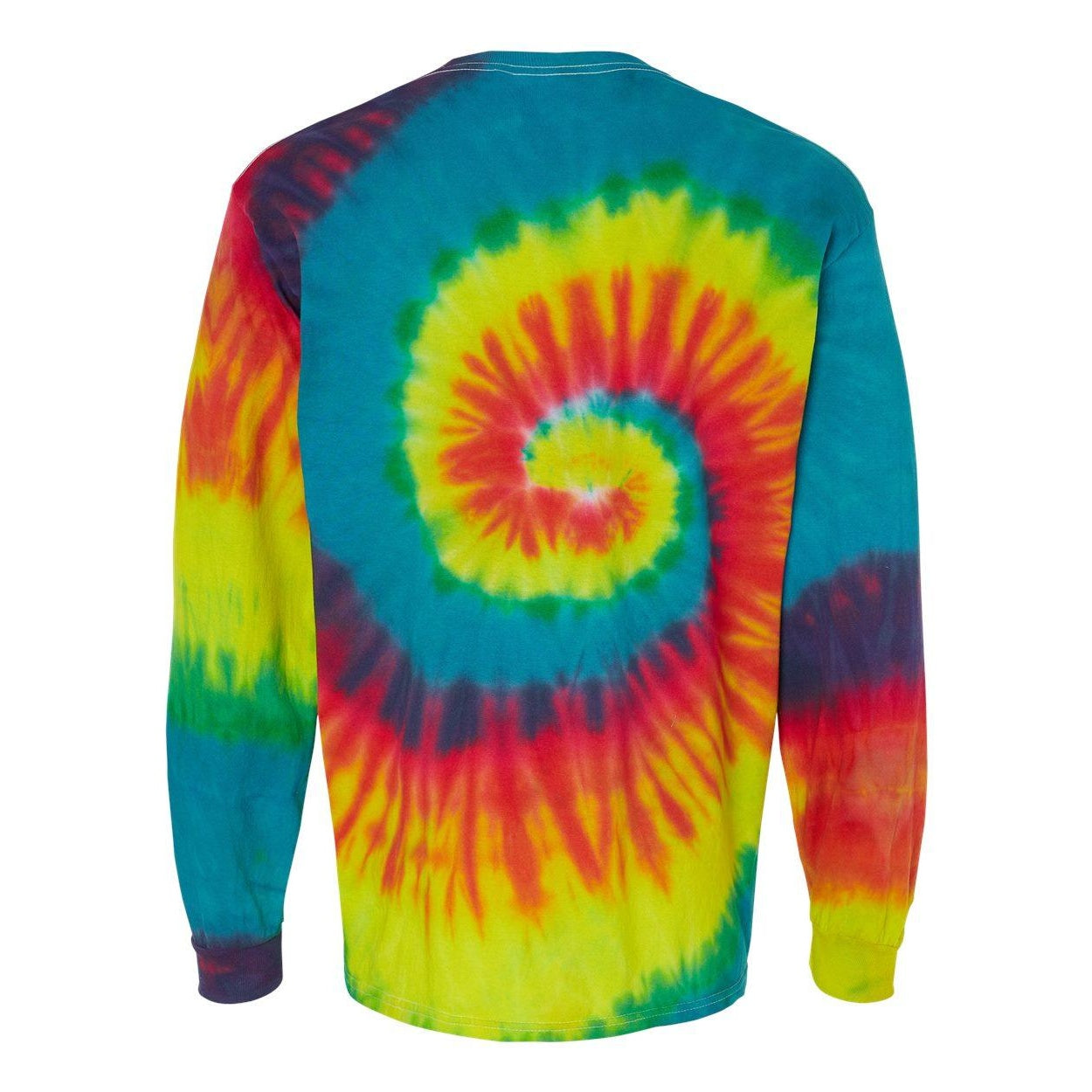 Reactive Rainbow - Back - Colortone Tie-Dyed Long Sleeve T-Shirt