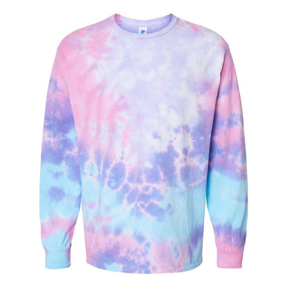 Cotton Candy - Front - Colortone Tie-Dyed Long Sleeve T-Shirt