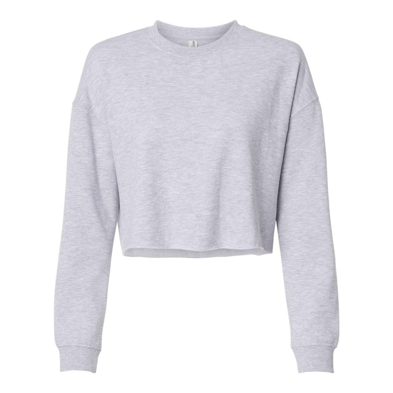 Grey Heather - Front - Independent Trading Co. Women's Lightweight Cropped Crew Pullover