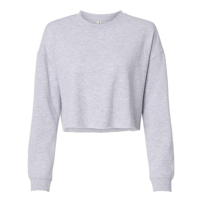 Grey Heather - Front - Independent Trading Co. Women's Lightweight Cropped Crew Pullover