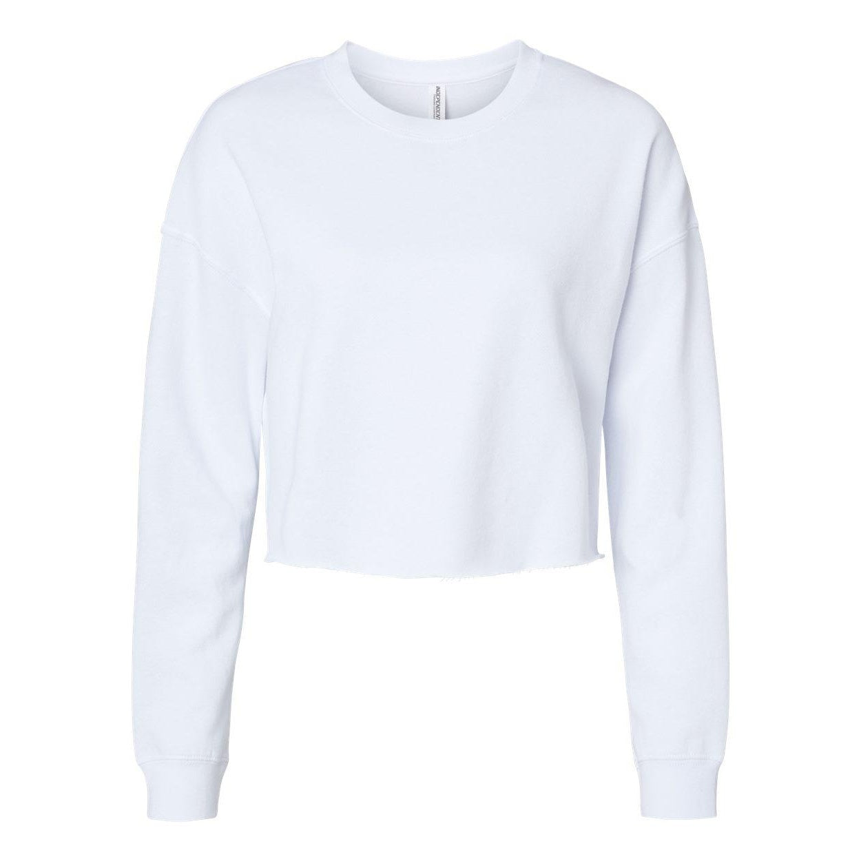 White - Front - Independent Trading Co. Women's Lightweight Cropped Crew Pullover