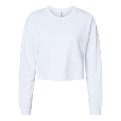 White - Front - Independent Trading Co. Women's Lightweight Cropped Crew Pullover