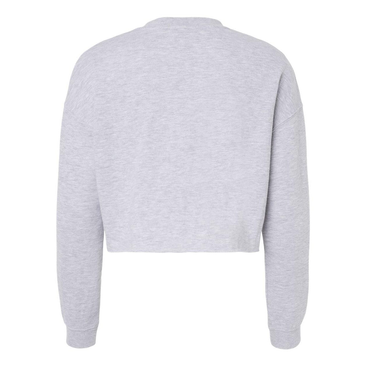 Grey Heather - Back - Independent Trading Co. Women's Lightweight Cropped Crew Pullover