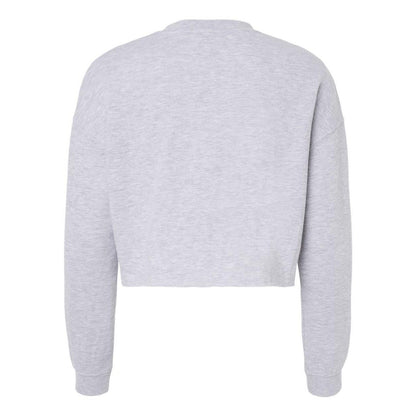 Grey Heather - Back - Independent Trading Co. Women's Lightweight Cropped Crew Pullover