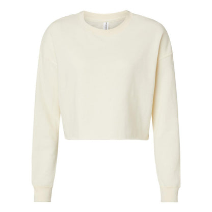 Bone - Front - Independent Trading Co. Women's Lightweight Cropped Crew Pullover