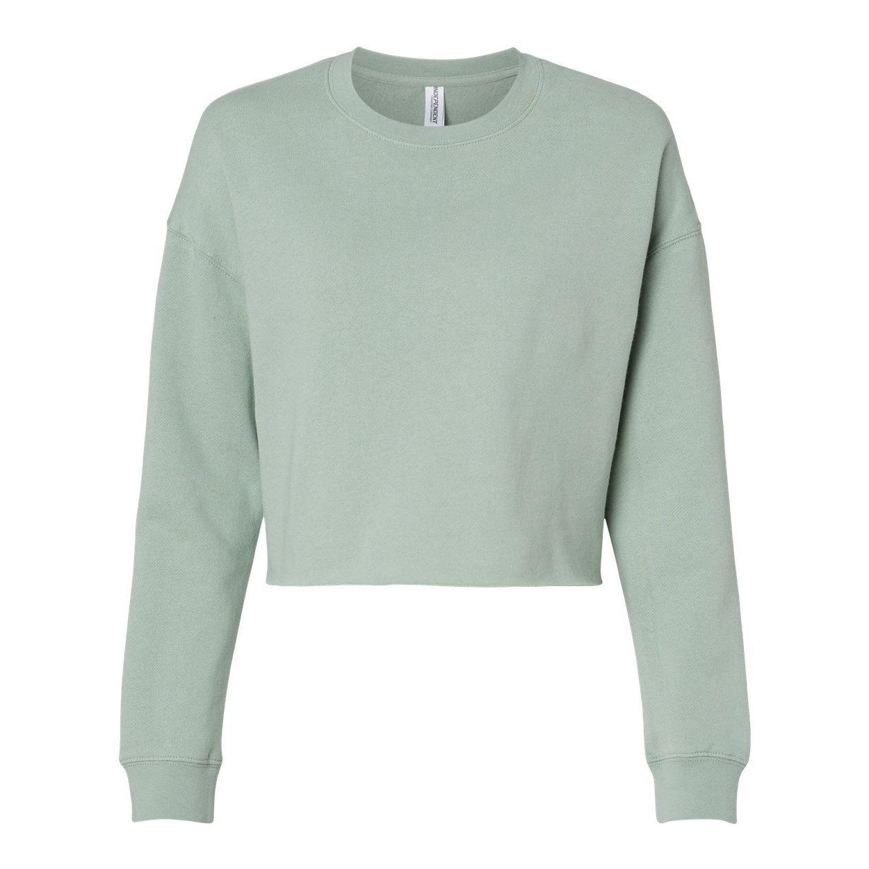 Sage - Front - Independent Trading Co. Women's Lightweight Cropped Crew Pullover