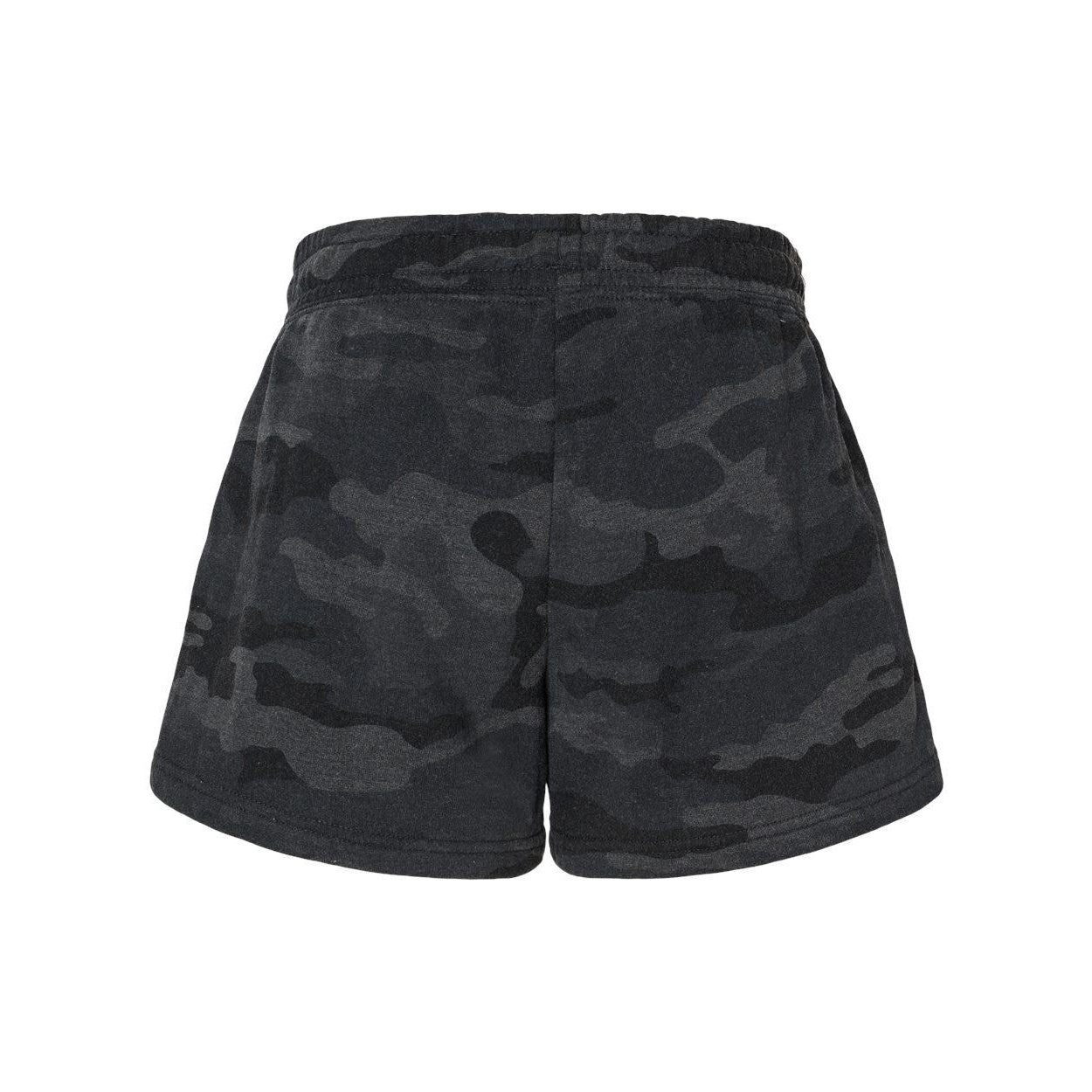 Black Camo Heather - Back - Independent Trading Co. Womens Lightweight California Wave Wash Sweatshorts