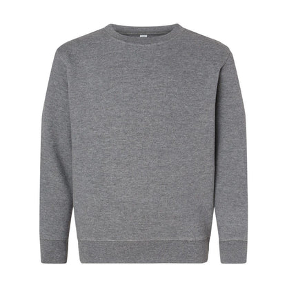 Granite Heather - Front - LAT Youth Elevated Fleece Crewneck Sweatshirt