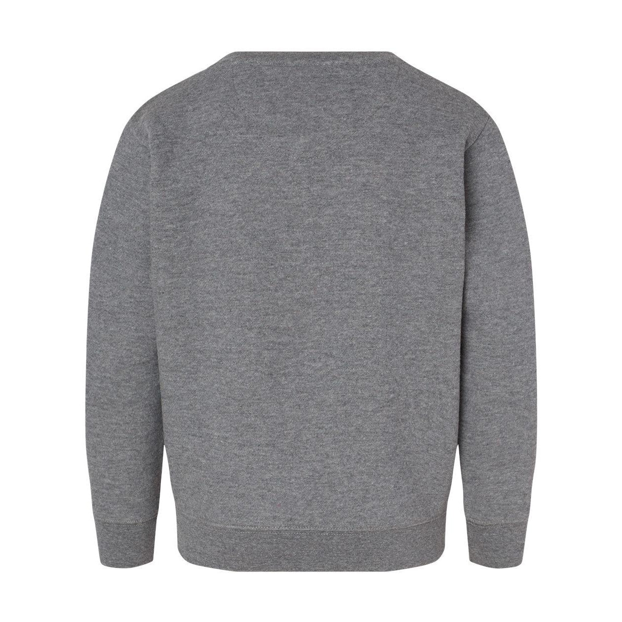 Granite Heather - Back - LAT Youth Elevated Fleece Crewneck Sweatshirt