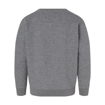 Granite Heather - Back - LAT Youth Elevated Fleece Crewneck Sweatshirt