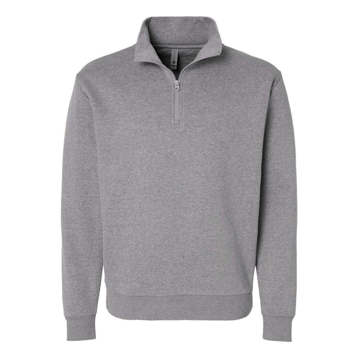 Heather Grey - Front - Next Level Unisex Fleece Quarter-Zip Pullover