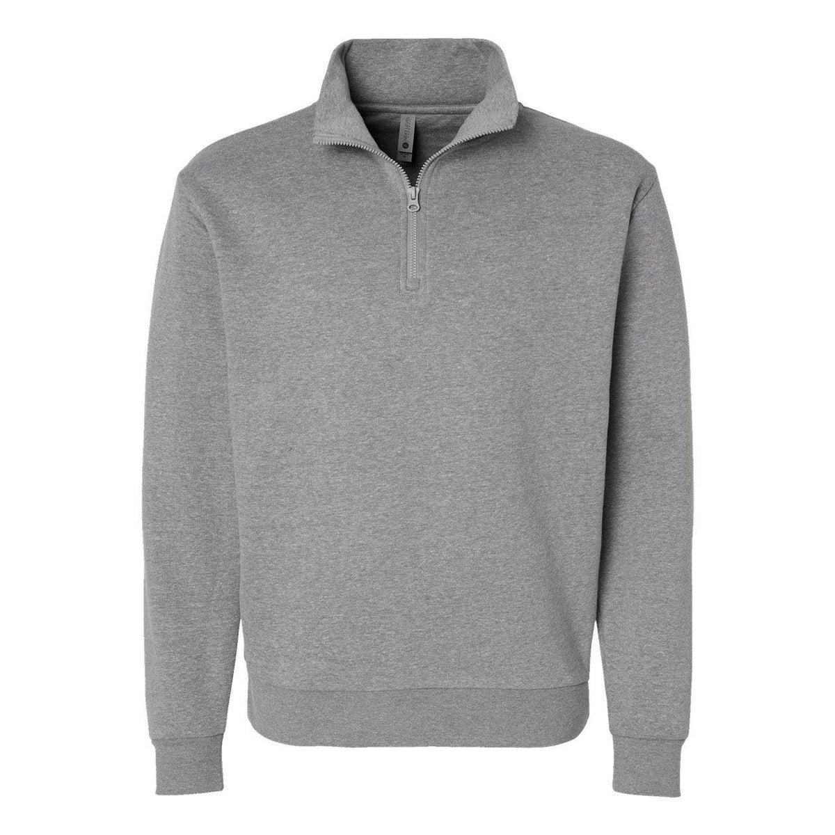 Heather Grey - Front - Next Level Unisex Fleece Quarter-Zip Pullover