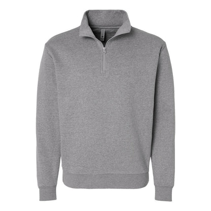 Heather Grey - Front - Next Level Unisex Fleece Quarter-Zip Pullover