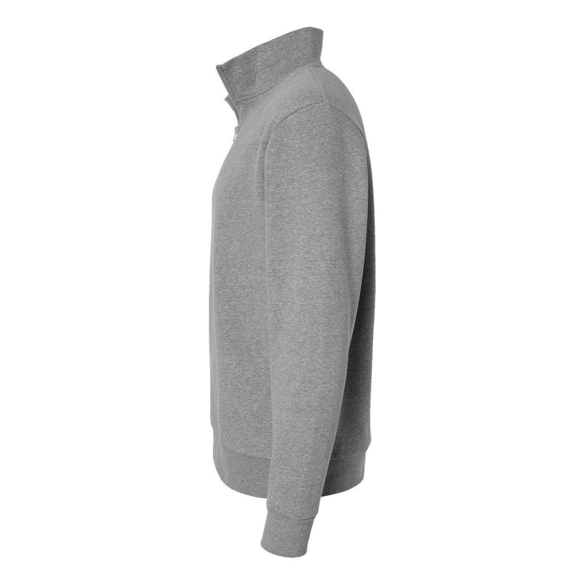Heather Grey - Side - Next Level Unisex Fleece Quarter-Zip Pullover