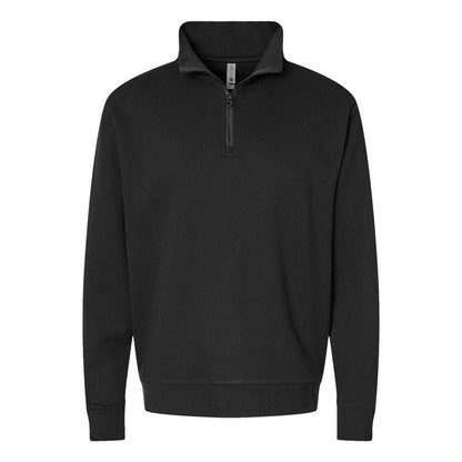 Black - Front - Next Level Unisex Fleece Quarter-Zip Pullover