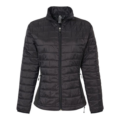 Black - Front - Burnside Women's Element Puffer Jacket