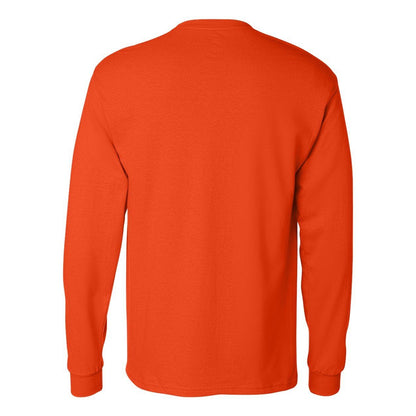 Orange - Back - Hanes Authentic Long Sleeve Pocket T-Shirt