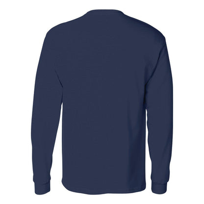 Navy - Back - Hanes Authentic Long Sleeve Pocket T-Shirt