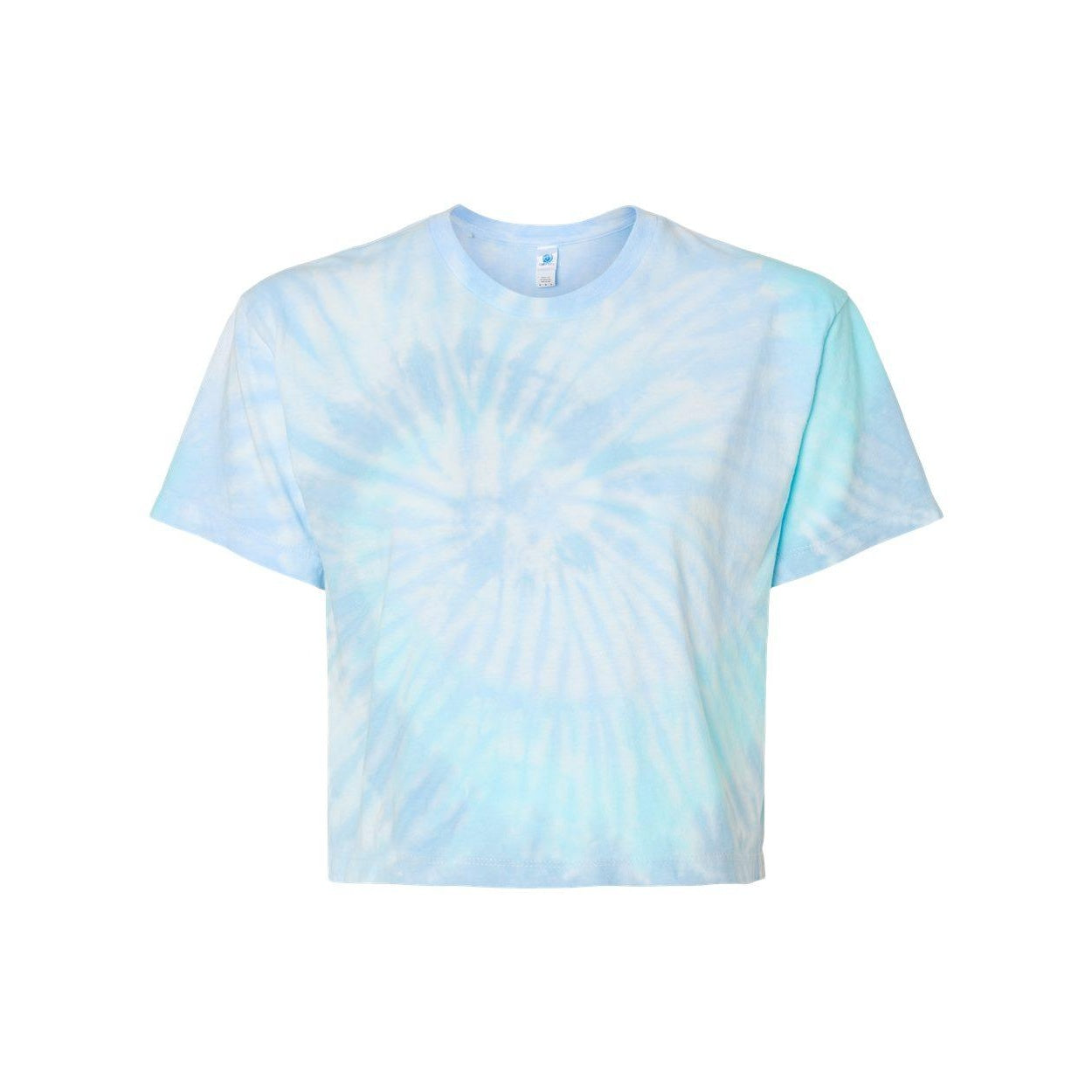 Lagoon - Front - Colortone Women's Tie-Dyed Crop T-Shirt