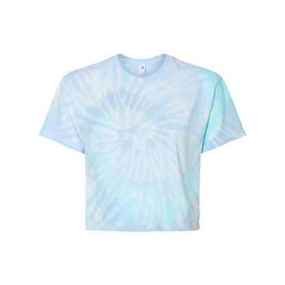 Lagoon - Front - Colortone Women's Tie-Dyed Crop T-Shirt