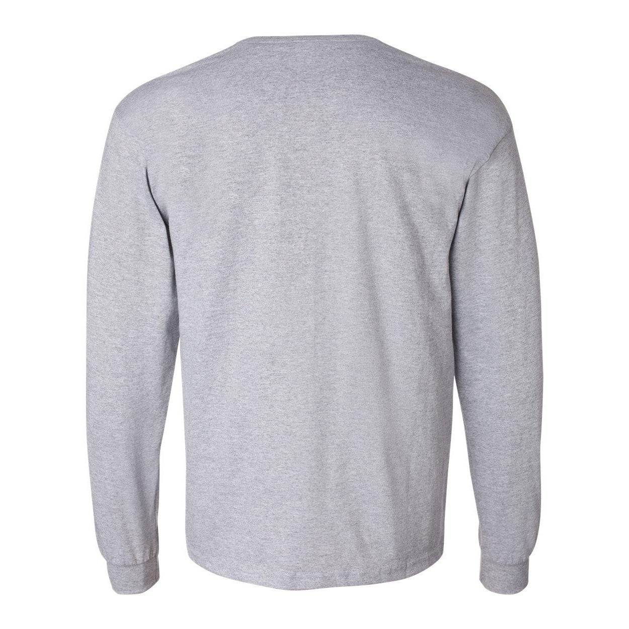Sport Grey - Back - Gildan Ultra Cotton Long Sleeve Pocket T-Shirt