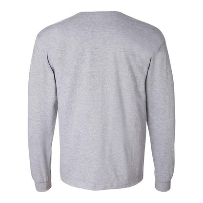 Sport Grey - Back - Gildan Ultra Cotton Long Sleeve Pocket T-Shirt