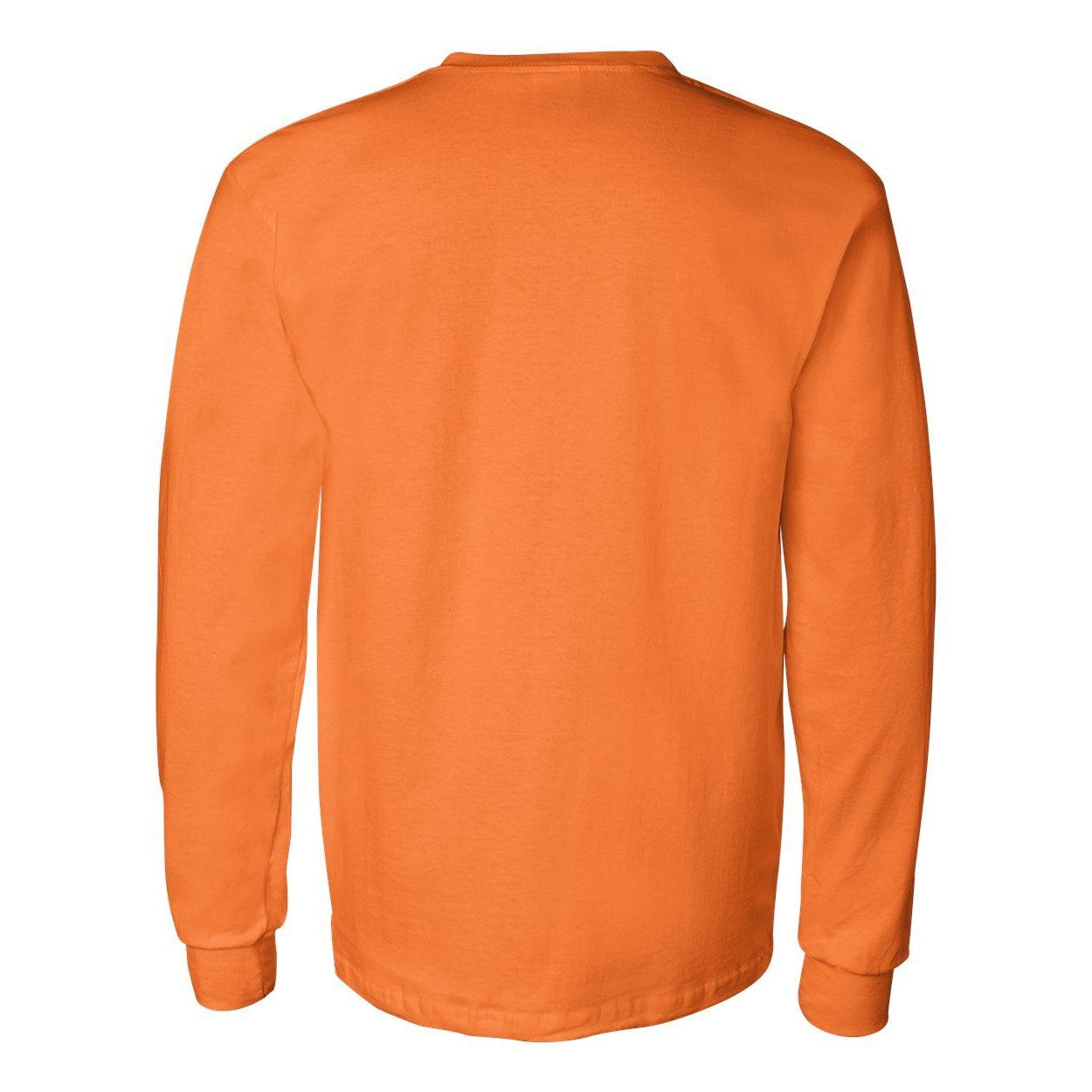 Safety Orange - Back - Gildan Ultra Cotton Long Sleeve Pocket T-Shirt