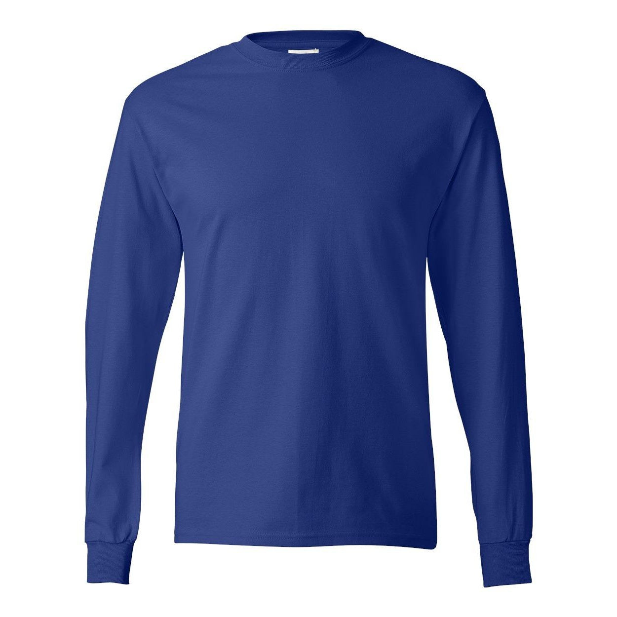 Deep Royal - Front - Hanes Authentic Long Sleeve T-Shirt
