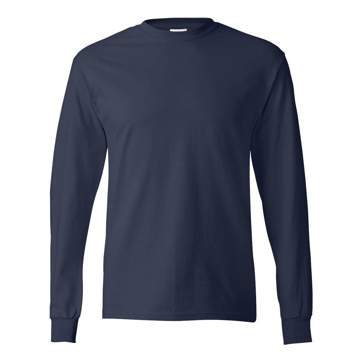 Navy - Front - Hanes Authentic Long Sleeve T-Shirt