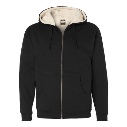 Black- Natural - Front - Independent Trading Co. Sherpa-Lined Full-Zip Hooded Sweatshirt