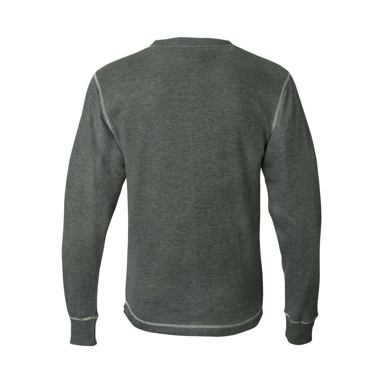 Charcoal Heather- Vintage White - Back - J. America Vintage Thermal Long Sleeve T-Shirt
