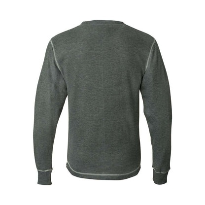 Charcoal Heather- Vintage White - Back - J. America Vintage Thermal Long Sleeve T-Shirt