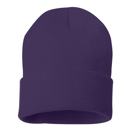 Purple - Front - Sportsman Solid 12 Cuffed Beanie