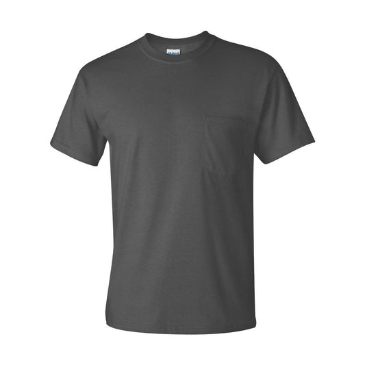 Charcoal - Front - Gildan Ultra Cotton Pocket T-Shirt