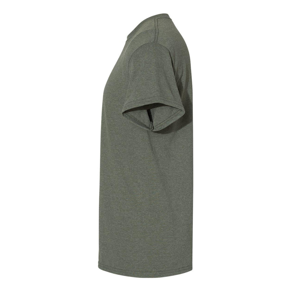 Heather Military Green - Side - Gildan Heavy Cotton T-Shirt