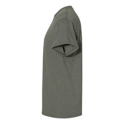 Heather Military Green - Side - Gildan Heavy Cotton T-Shirt