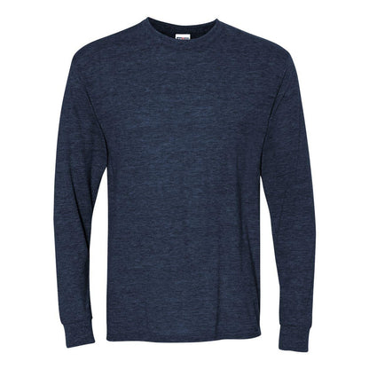 Vintage Heather Navy - Front - JERZEES Dri-Power Long Sleeve 50-50 T-Shirt