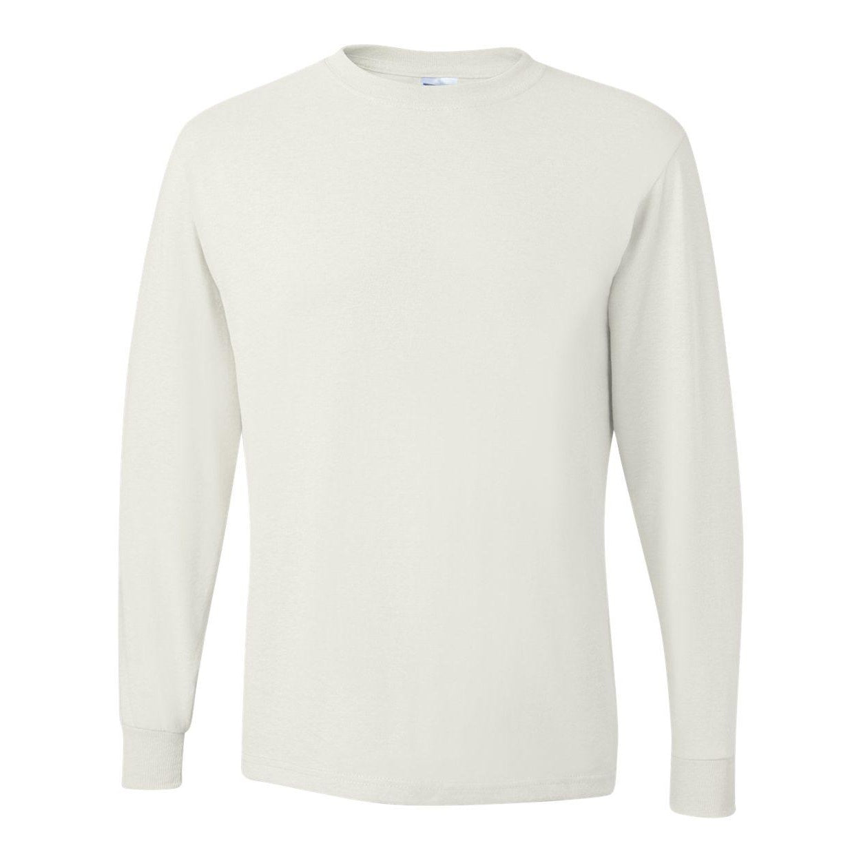 White - Front - JERZEES Dri-Power Long Sleeve 50-50 T-Shirt