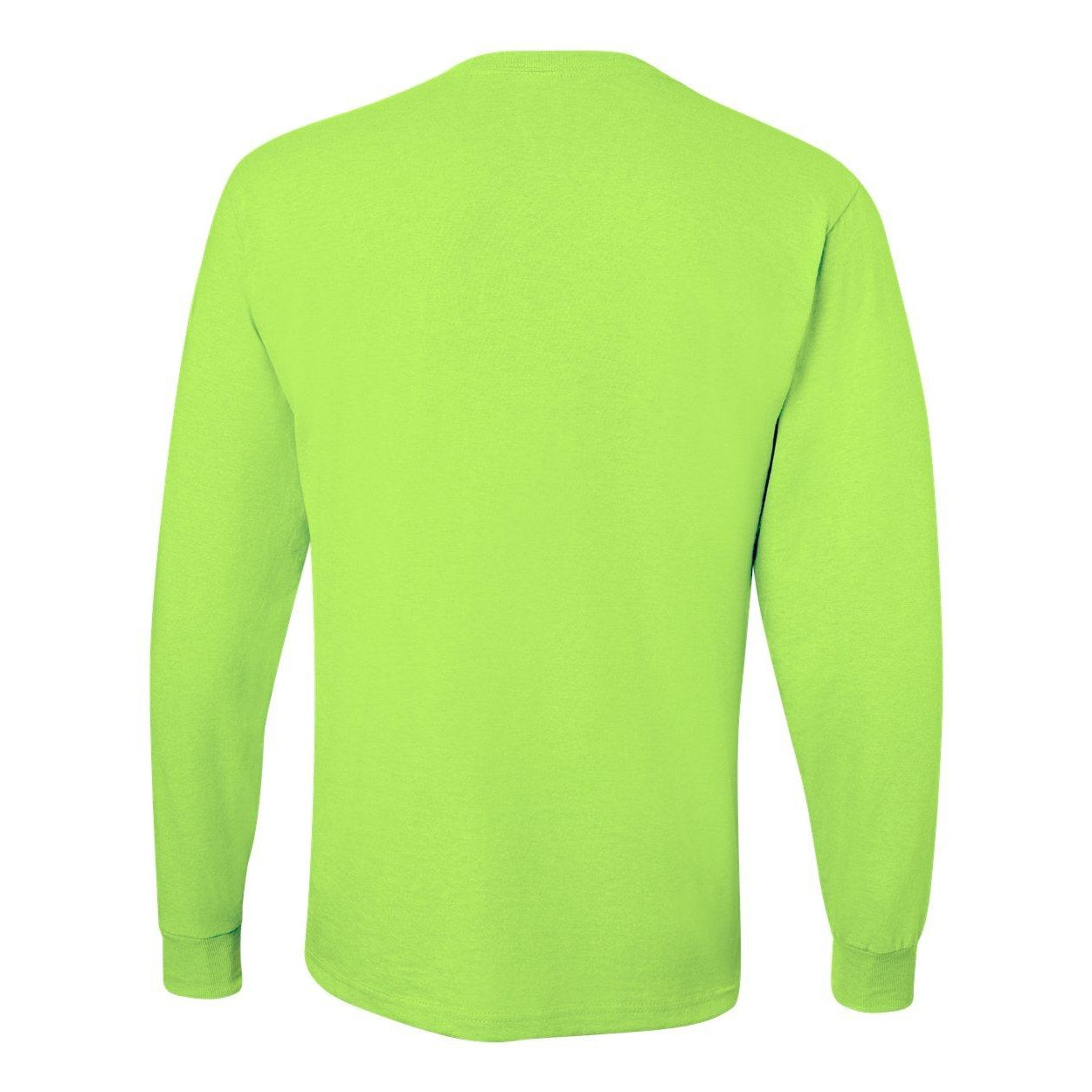 Safety Green - Back - JERZEES Dri-Power Long Sleeve 50-50 T-Shirt