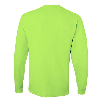 Safety Green - Back - JERZEES Dri-Power Long Sleeve 50-50 T-Shirt
