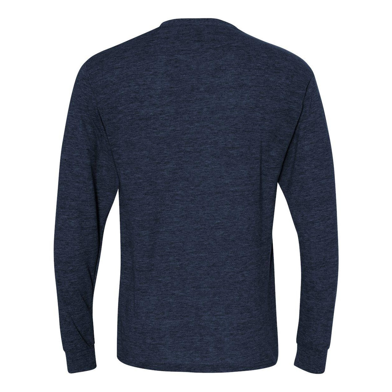 Vintage Heather Navy - Back - JERZEES Dri-Power Long Sleeve 50-50 T-Shirt