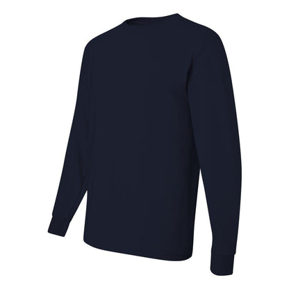 Black - Side - JERZEES Dri-Power Long Sleeve 50-50 T-Shirt