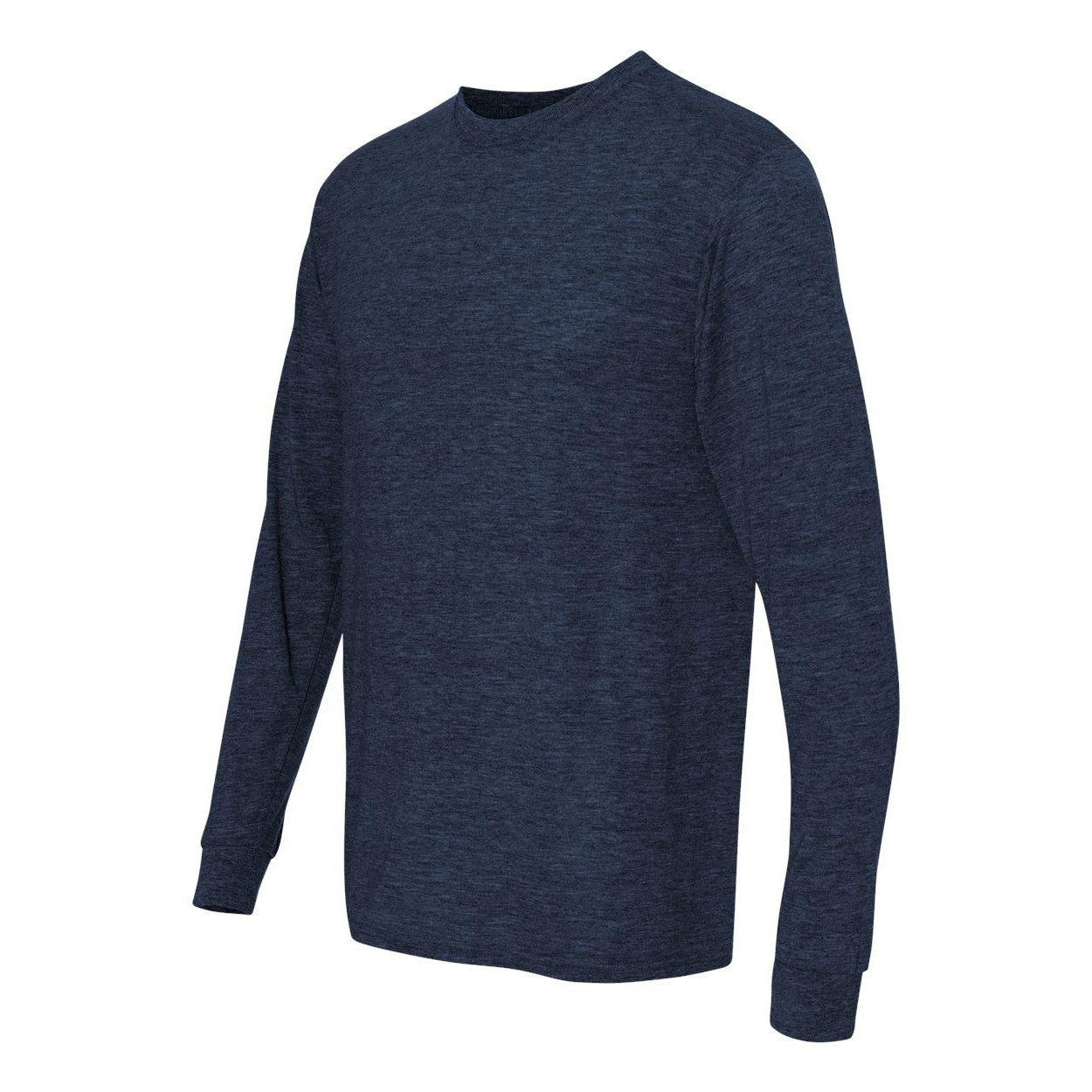Vintage Heather Navy - Side - JERZEES Dri-Power Long Sleeve 50-50 T-Shirt