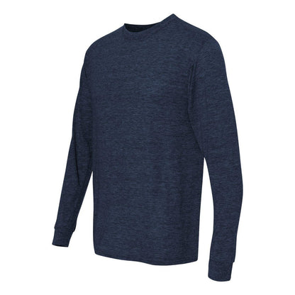 Vintage Heather Navy - Side - JERZEES Dri-Power Long Sleeve 50-50 T-Shirt