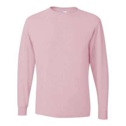 Classic Pink - Front - JERZEES Dri-Power Long Sleeve 50-50 T-Shirt