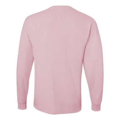 Classic Pink - Back - JERZEES Dri-Power Long Sleeve 50-50 T-Shirt