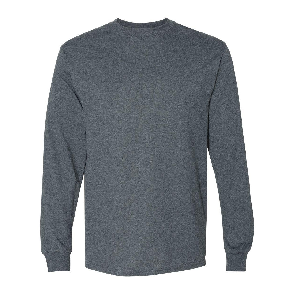 Dark Heather - Front - Gildan DryBlend 50-50 Long Sleeve T-Shirt