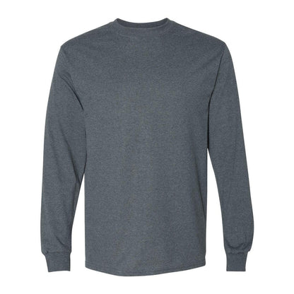 Dark Heather - Front - Gildan DryBlend 50-50 Long Sleeve T-Shirt